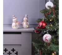 Netagon St Helens Home And Garden Ceramic Light Up Snowmen - Pair