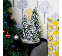 Netagon St Helens Home And Garden Decorative Snow Topped Mini Artificial Christmas Tree Display On Plinth