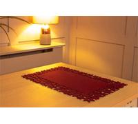 Netagon St Helens Home And Garden Felt Table Mats With Star And Snowflake Design - Pair Maroon