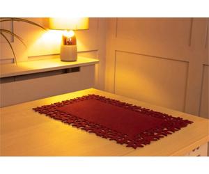 Netagon St Helens Home And Garden Felt Table Mats With Star And Snowflake Design - Pair Maroon