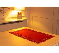 Netagon St Helens Home And Garden Felt Table Mats With Star And Snowflake Design - Pair Red