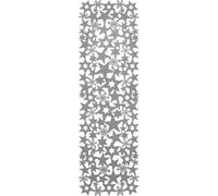 Netagon St Helens Home And Garden Rectangular Felt Table Runner With Openwork Star And Snowflake Design Grey