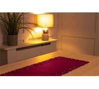 Netagon St Helens Home And Garden Rectangular Felt Table Runner With Openwork Star And Snowflake Design Maroon