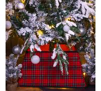 Netagon St Helens Home And Garden Red Tartan Christmas Festive Tree Skirt