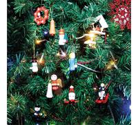 Netagon St Helens Home And Garden Wooden Christmas Hanging Decorations Pack Of 12