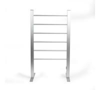 Status 100W 6 Bar Aluminium Heated Towel Rail, Free Standing Electric Dryer, Silver (AHTR-100W1PKB)