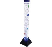 Netagon Tall 1m Standing Colour Changing LED Light Sensory Water Tube Bubble Lamp with Artificial Floating Aquarium Fish (Black Base)