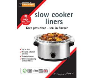 Netagon Toastabags Slow Cooker & Crock Pot Liners 5 Pack Up To 6.5L Round & Oval No Mess