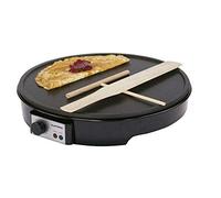 Netagon Traditional 1000W Electric Pancake, Omelettes, Flatbread & Crepe Maker 12" Hot Plate Pan Machine and Utensils - Black