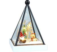 Triangle Glass Holder Snow Globe with Light Up Festive Gonk Scene Battery Operated Netagon White One Size
