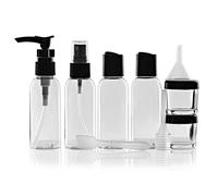 Netagon TSA Approved 9 Piece Travel Bottle Set Leak Proof Clear Toiletries Containers with Clear Airport Bag Case, Perfect for Travel Holidays Swimming Camping Trips (1 Pack | 9 Pce)