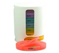 Netagon Weekly Oval Pill Box Organiser Holder for Pills. Tablets, Vitamins, Medication & Supplements | Weekly 7 Days, 4 Compartments per Day - Morning, Noon, Evening and Night