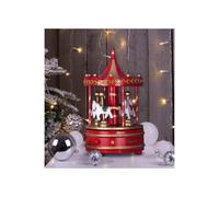 Netagon Wooden Carousel Music Box in Red Netagon Red