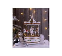 Netagon Wooden Carousel Music Box in White Netagon White
