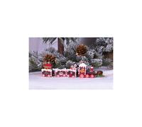 Netagon Wooden Christmas Pudding Train Set Decoration in Red Netagon Red