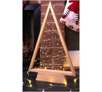 Netagon Wooden Self Assembly Battery Powered Christmas Tree with 60 LED's in Light Beige Netagon Light Beige