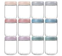 NETANY 12-pack 16oz Glass jars with Airtight Lids, Overnight Oats Containers with Lids, Wide mouth Mason Salad jars, Glass Food Storage Containers for Snacks Yogurt Spice Sugar