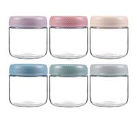 NETANY 6-pack 10oz Glass jars with Airtight Lids, Overnight Oats Containers with Lids, Wide mouth Mason Salad jars, Glass Food Storage Containers for Snacks Yogurt Spice Sugar