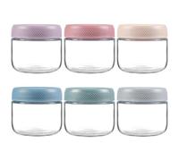 NETANY 6-pack 8oz Glass jars with Airtight Lids, Overnight Oats Containers with Lids, Wide mouth Mason Salad jars, Glass Food Storage Containers for Snacks Yogurt Spice Sugar