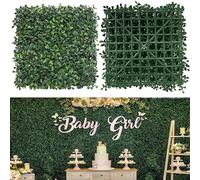 NETAP Grass Wall Panels, 10"x 10"(12pcs) 4-Layer Artificial Boxwood Faux Green Wall for Interior, Garden Party Wedding Backdrop, Indoor Outdoor Plant Wall Decor