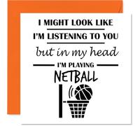 Netball Birthday Card for Men Women - In my Head - Happy Birthday Card for Dad Son Wife Grandad, 145mm Bday Greeting Cards
