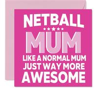 Netball Birthday Card for Mum - Awesome Mum Sports - Happy Birthday Card for Women, 145mm Female Greeting Cards
