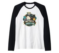 Netball Pass Flow Ball Movement to the Hoop Raglan Baseball Tee