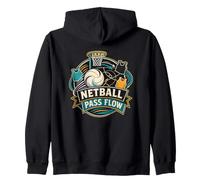 NETBALL PASS FLOW Ball Movement to the Hoop Zip Hoodie