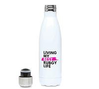 NetballGirlCode Hydro Water Bottle - Ruby Gift for Women Girls Players & Coaches - Living my Best Rugby Life
