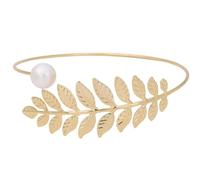 [Netbiio] Modern Leaf Pattern Arm Cuff Friendly Recyclable Metal Unisex Wearable Art Piece Adjustable Leaf Arm Ornament Adjustable Ornament