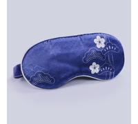 Netbors Luxury Silk Mulberry Silk Sleep Mask 22mm Elastic Velvet Band Heat Therapy Bag and Travel Bag Navy Blue