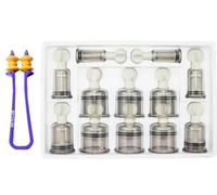 NETCLUB 13pc Acupressure kit Anti Cellulite Vacuum Cup Vacuum Cupping Rotating Cupping Set Magnet Massage Hijama Cupping Cup Jar Vacuum Cupping Cup Set Hijama Therapy Single Plastic body Massager
