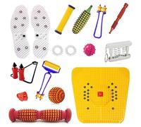 NETCLUB Acupressure Massager Items Combo Tools For Stress and Pain Relief Massager Rollers Jimmy Power Foot Mat Magnetic Finger Clip Shoe Sole Fitness kit body massager
