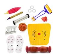 NETCLUB Acupressure Massager Tools Combo Kit with Multipurpose Roller Massager (Pyramidal cuts) + Bio-Magnetic Power Foot Mat (Magneto-Therapy) for Stress and Pain Relief with advance finger roller