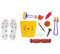 NETCLUB Acupressure Therapy Massager Combo Kit with Bio-Magnetic Power Foot Mat & Foot Roller -Wooden) With shoe shole height growth finger care advance care body Massager
