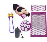 NETCLUB Acupuncture Massager Mat Non Slip Accupressure Blood Circulation Acupressure Mat Acupuncture Mat Pillow Joint Pain Muscle Relief Relaxation Pillow, finger Body Massager