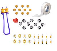 NETCLUB NMS446 Acupressure Magnet Combo Set Contain Byol, Bar, Chakra, 5 Star Magnets (10 each) & Paper Tape (Natural Care) with thumb pad advance finger massager For Stress and Pain Relief