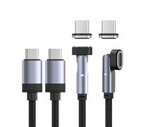 NetDot N 100W Magnetic Charging Cable,Ultra-Fast Charging & Data Transfer Magnetic USB-C Charging Cable for Smartphones,Tablets,Earbuds etc. - 1m/2 pack black