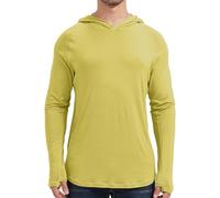 netdraw Men's Ultra-Soft Bamboo Viscose Hoodie Shirt UPF 50+ Sun Protection Long Sleeve Lightweight UV Shirt, Citrine, Large