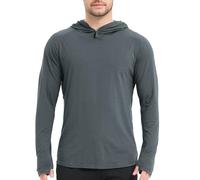 netdraw Men's Ultra-Soft Bamboo Viscose Hoodie Shirt UPF 50+ Sun Protection Long Sleeve Lightweight UV Shirt, Oil Grey, S