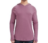 netdraw Men's Ultra-Soft Bamboo Viscose Hoodie Shirt UPF 50+ Sun Protection Long Sleeve Lightweight UV Shirt, Mauve, Medium