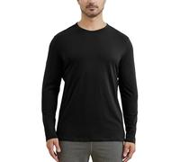 netdraw Men's Ultra Soft Bamboo Viscose Long Sleeve T-Shirt Crew Neck Comfy Lightweight Casual Pajama Lounge Shirt, Black, XL