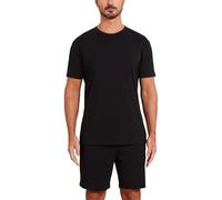 netdraw Men's Ultra Soft Bamboo Viscose Pajama Sets Lightweight Comfy Lounge Sleep Short Sleeve Pjs Sleepwear, Black, XL