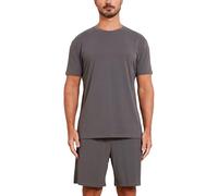 netdraw Men's Ultra Soft Bamboo Viscose Pajama Sets Lightweight Comfy Lounge Sleep Short Sleeve Pjs Sleepwear, Dark Grey, XXL