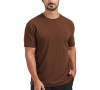 netdraw Men's Ultra Soft Bamboo Viscose Pocket T-Shirt Classic Fit Lightweight Cooling Short Sleeve Casual Basic Shirt, Deep Brown, 3XL