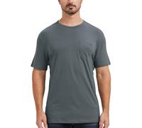 netdraw Men's Ultra Soft Bamboo Viscose Pocket T-Shirt Classic Fit Lightweight Cooling Short Sleeve Casual Basic Shirt, Oil Grey, Large