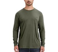 netdraw Men's Ultra Soft Bamboo Viscose Pocket T-Shirt Classic Fit Lightweight Cooling Short Sleeve Casual Basic Shirt, Long Sleeve Olive Green, Large