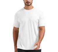 netdraw Men's Ultra Soft Bamboo Viscose Pocket T-Shirt Classic Fit Lightweight Cooling Short Sleeve Casual Basic Shirt, White, Medium