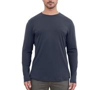 netdraw Men's Ultra-Soft Bamboo Viscose T-Shirt, Curved Hem Lightweight Cooling Cotton Blend Casual Tee, Long Sleeve Navy, XL