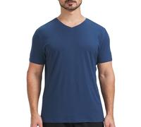 netdraw Men's Ultra Soft V-Neck Bamboo Viscose T-Shirt Comfy Lightweight Casual Basic Cotton Tee Shirt, Pacific Blue, S